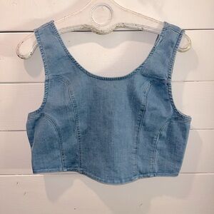 MAX – Stretch Denim Crop Top UK 18 / EUR 44